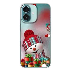 Чохли на Новий Рік iPhone 16 (Сніговик в шапці)