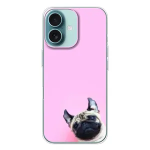 Бампер для iPhone 16 з картинкою "Песики" (Собака на рожевому)