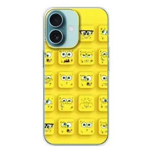 Силиконовый чехол Спанч Боб на Айфон 16 (Спанч-БОБ)