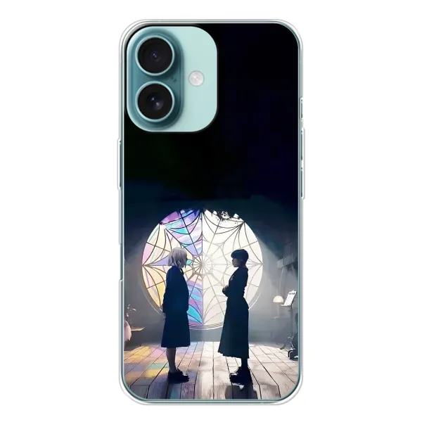 Чехол с рисунком «Уэнсдей и Энди» для iPhone 16 Чехол с рисунком «Уэнсдей и Энди» для iPhone 16