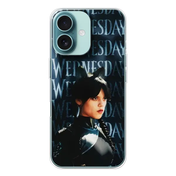 Чехол с рисунком «Уэнздей с ушками» для iPhone 16 Чехол с рисунком «Уэнздей с ушками» для iPhone 16