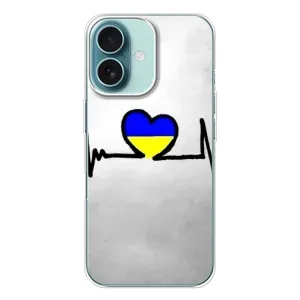 Силиконовый Чехол на iPhone 16 (Я-Украина) (Украинская кардиограмма)