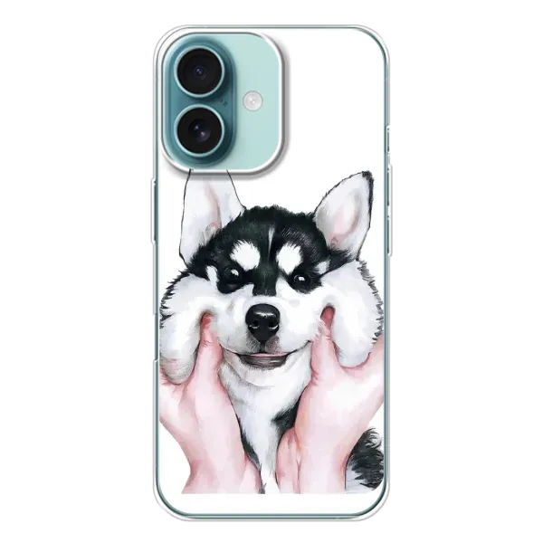 Чехол с рисунком «Собака Хаски» для iPhone 16 Чехол с рисунком «Собака Хаски» для iPhone 16