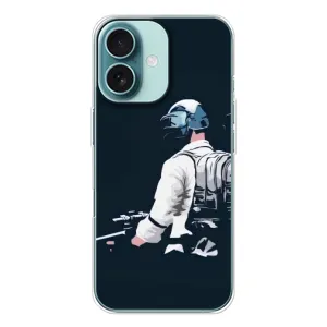 Силиконовый чехол с картинкой "Герой Pubg" на iPhone 16 (В экиперовке)