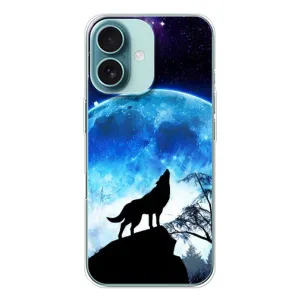 Чохол з Вовком на iPhone 16 (Виє на місяць)