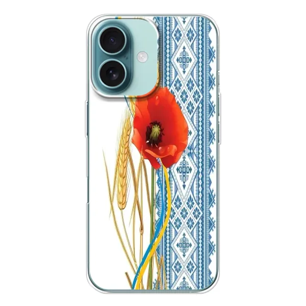 Чехол с рисунком «Вышиванка с цветком» для iPhone 16 Чехол с рисунком «Вышиванка с цветком» для iPhone 16