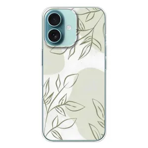 Чехол цветочный дизайн для iPhone 16 (Зелёный дизайн)