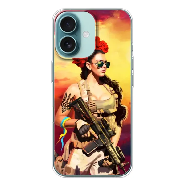 Чехол с рисунком «Женщина солдат» для iPhone 16 Чехол с рисунком «Женщина солдат» для iPhone 16