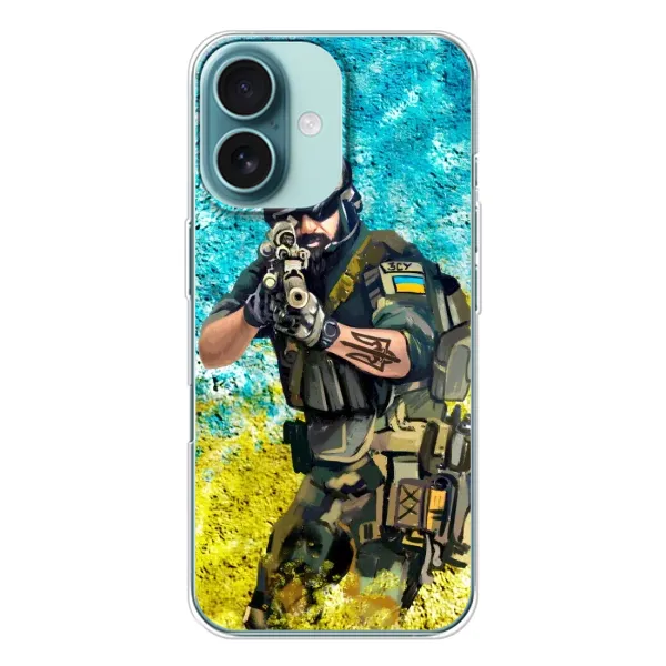 Чехол с рисунком «ЗСУ Воин» для iPhone 16 Чехол с рисунком «ЗСУ Воин» для iPhone 16