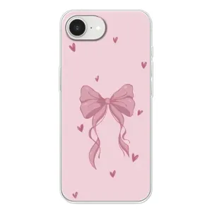 Чехол банты для iPhone 16е (Бант на розовом)