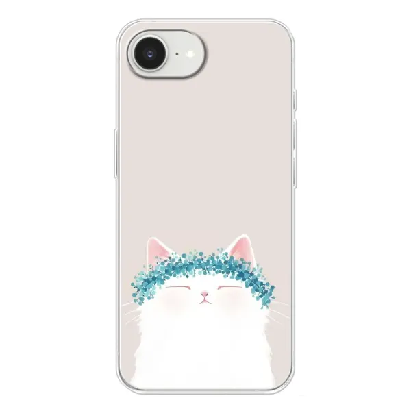 Чехол с рисунком «Белый котик» для iPhone 16e Чехол с рисунком «Белый котик» для iPhone 16e
