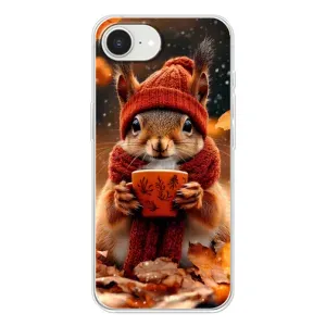 Друкований чохол 'Звірята з кавою' для iPhone 16e (Білка з кавою)
