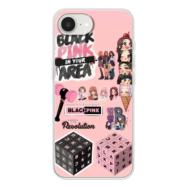 Чехол с рисунком «BLACK PINK коллаж» для iPhone 16e