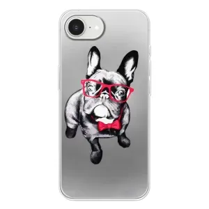 Чохол (ТПУ) Милі песики для iPhone 16е (Бульдог в окулярах)