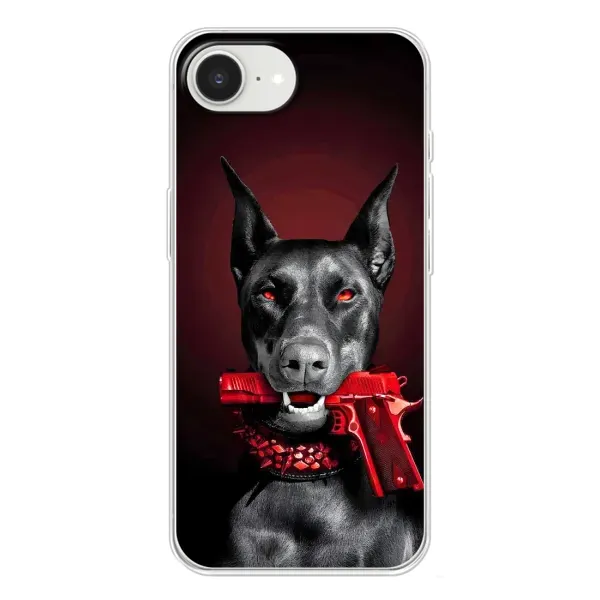 Чехол с рисунком «Доберман злой» для iPhone 16e