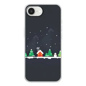 Силиконовый бампер на рождество для iPhone 16е (Город зимний)