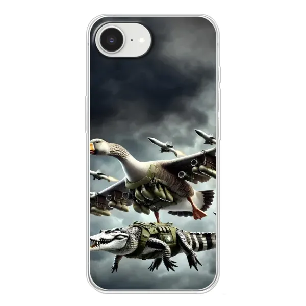Чохол з малюнком «Гусіні і крокоділо» для iPhone 16e Чохол з малюнком «Гусіні і крокоділо» для iPhone 16e