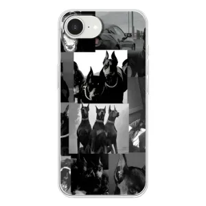 Чехол с рисунком «Коллаж Доберман» для iPhone 16e