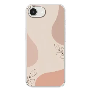 Чехол цветочный дизайн для iPhone 16e (Коричневый фон)