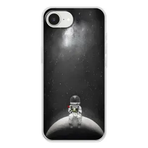 Силіконовый Чохол з принтом "Космонавти" на iPhone 16е (Космонавт романтик)