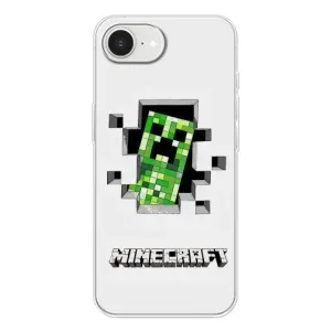 Чехлы для iPhone 16е (Персонажи Майн Крафт) (Крипер)