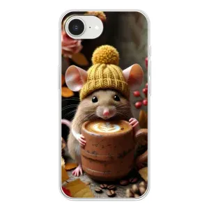 Друкований чохол 'Звірята з кавою' для iPhone 16e (Мишка з кавою)