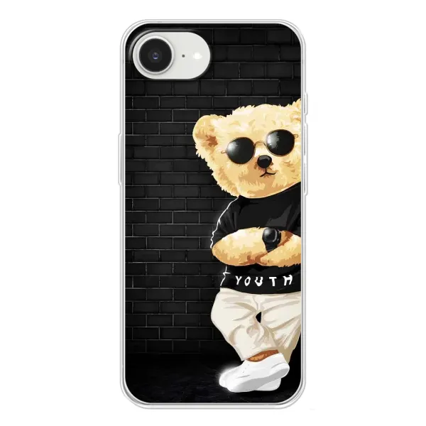 Чехол с рисунком «Мишка в очках» для iPhone 16e