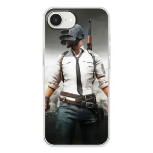 Силиконовый чехол с картинкой "Герой Pubg" на iPhone 16е (Пабг)