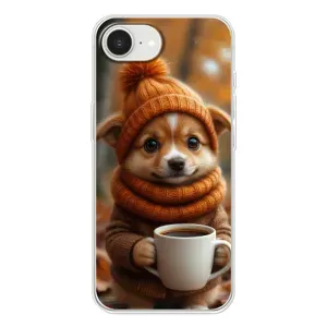 Друкований чохол 'Звірята з кавою' для iPhone 16e (Песик з кавою)