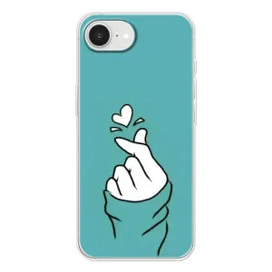 Чохол (Знак сердечка) для iPhone 16е (Сердечко на бірюзовому)