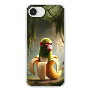 Чехол с мемами тралалело тралала для iPhone 16е (Шимпанзини бананини)