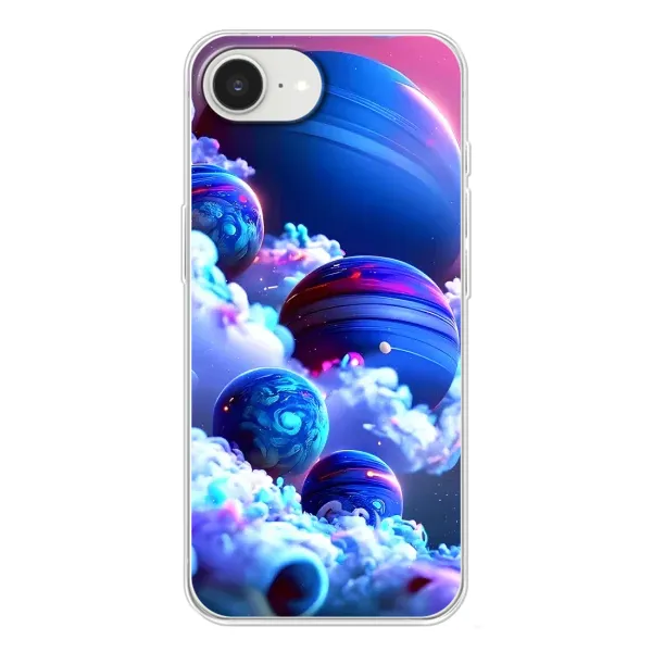 Чехол с рисунком «Синие планеты» для iPhone 16e
