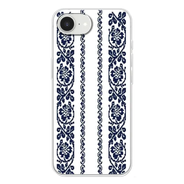 Чехол с рисунком «Синяя вышиванка» для iPhone 16e Чехол с рисунком «Синяя вышиванка» для iPhone 16e