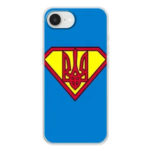 Чохол з картинкою (Патріотичний ГЕРБ) на iPhone 16е (Герб - супер герой)
