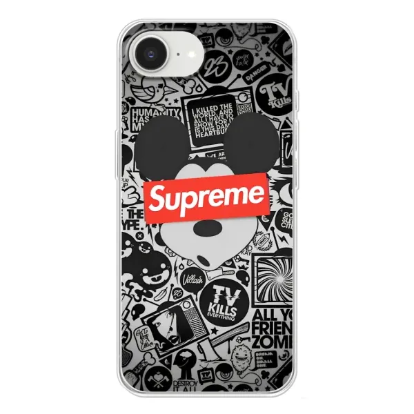 Чехол с рисунком «Supreme Маус» для iPhone 16e Чехол с рисунком «Supreme Маус» для iPhone 16e