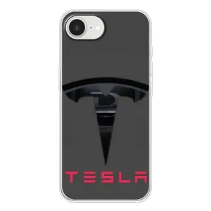 Силіконовий бампер з картинкою машини на iPhone 16е (Logo TESLA)