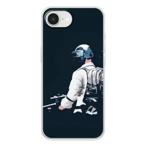 Силиконовый чехол с картинкой "Герой Pubg" на iPhone 16е (В экиперовке)