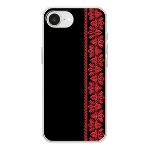 Силіконовый Чохол на iPhone 16е з картинкой Вишиванки (Вишиванка на чорному)