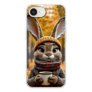 Друкований чохол 'Звірята з кавою' для iPhone 16e (Зайчик з кавою)
