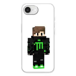 Чехлы для iPhone 16е (Персонажи Майн Крафт) (Зеленый мальчик)