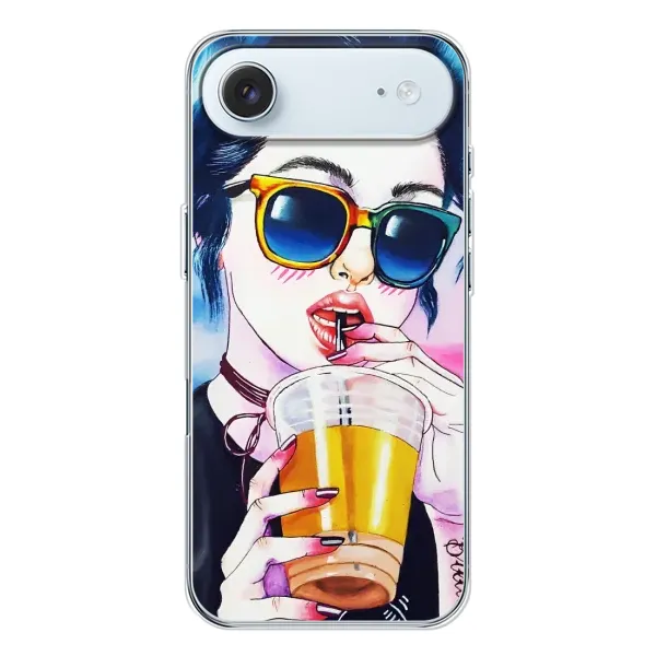 Чехол с рисунком «Девушка с коктейлем» для iPhone 17 Air Чехол с рисунком «Девушка с коктейлем» для iPhone 17 Air