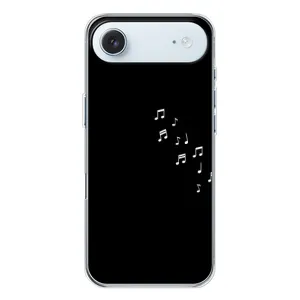 Чехол с картинками на черном фоне для iPhone 17 Air (Ноты)