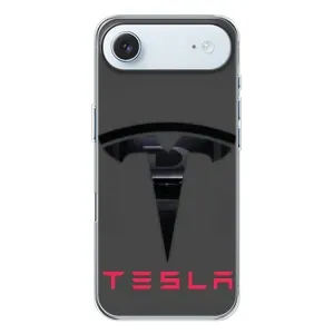 Силиконовый бампер с картинкой машины на iPhone 17 Air (Logo TESLA)