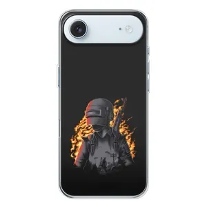 Силиконовый чехол с картинкой "Герой Pubg" на iPhone 17 Air (В огне)