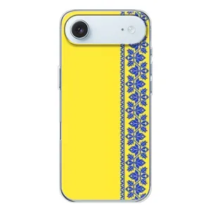 Силиконовый Чехол на iPhone 17 Air (Вышиванка на желтом)