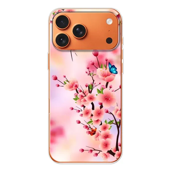 Чехол с рисунком «Бабочки на сакуре» для iPhone 17 Pro Max Чехол с рисунком «Бабочки на сакуре» для iPhone 17 Pro Max