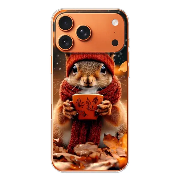 Чехол с рисунком «Белка с кофе» для iPhone 17 Pro Max Чехол с рисунком «Белка с кофе» для iPhone 17 Pro Max