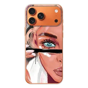 Силиконовый Чехол на iPhone 17 Pro Max с картинкой Стильных Девушек (Девушка и ресницы)