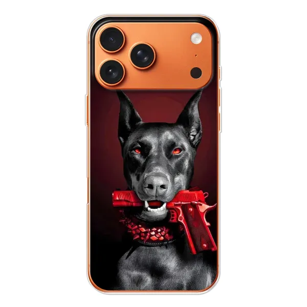 Чехол с рисунком «Доберман злой» для iPhone 17 Pro Max