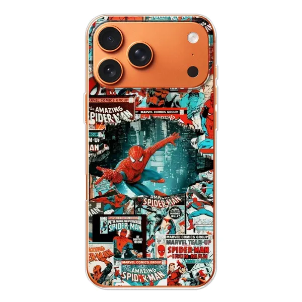 Чехол с рисунком «Комиксы Человек Паук» для iPhone 17 Pro Max Чехол с рисунком «Комиксы Человек Паук» для iPhone 17 Pro Max